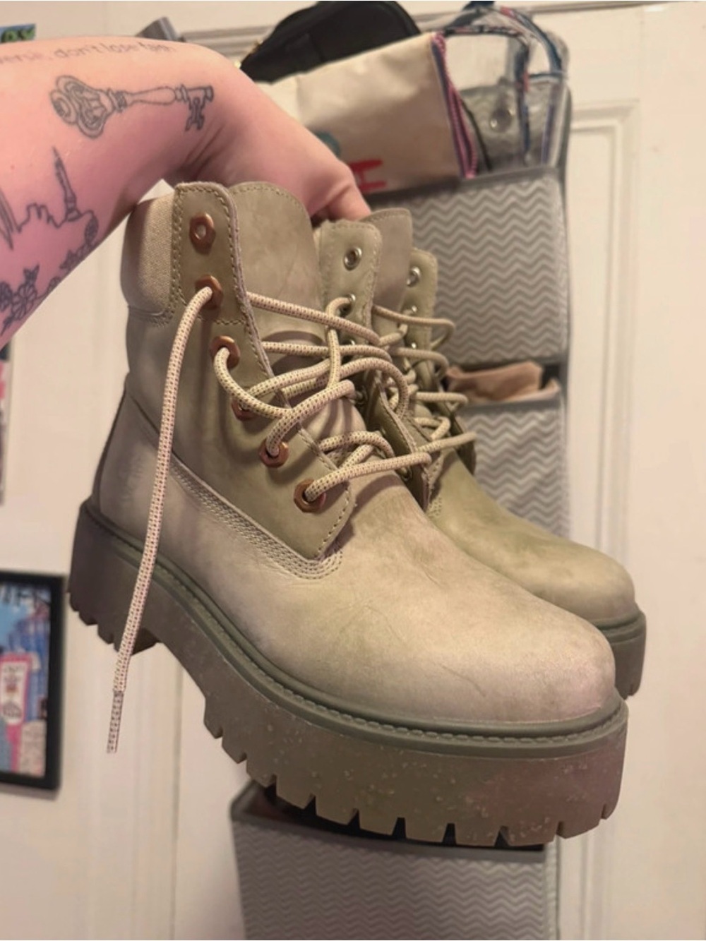 Timberland Women’s Chunky Lace-Up Ankle Boots in green